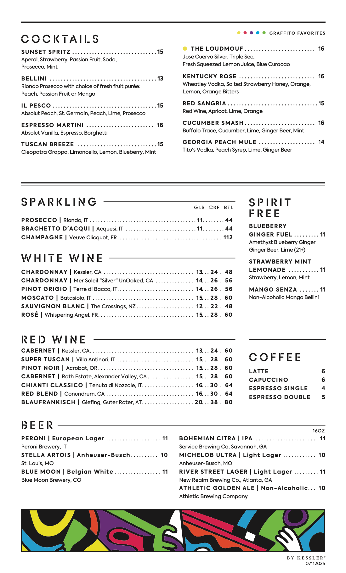 Electric Moon drinks menu summer 2025